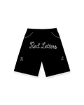 Black Pearled French Terry Shorts by Red Letters