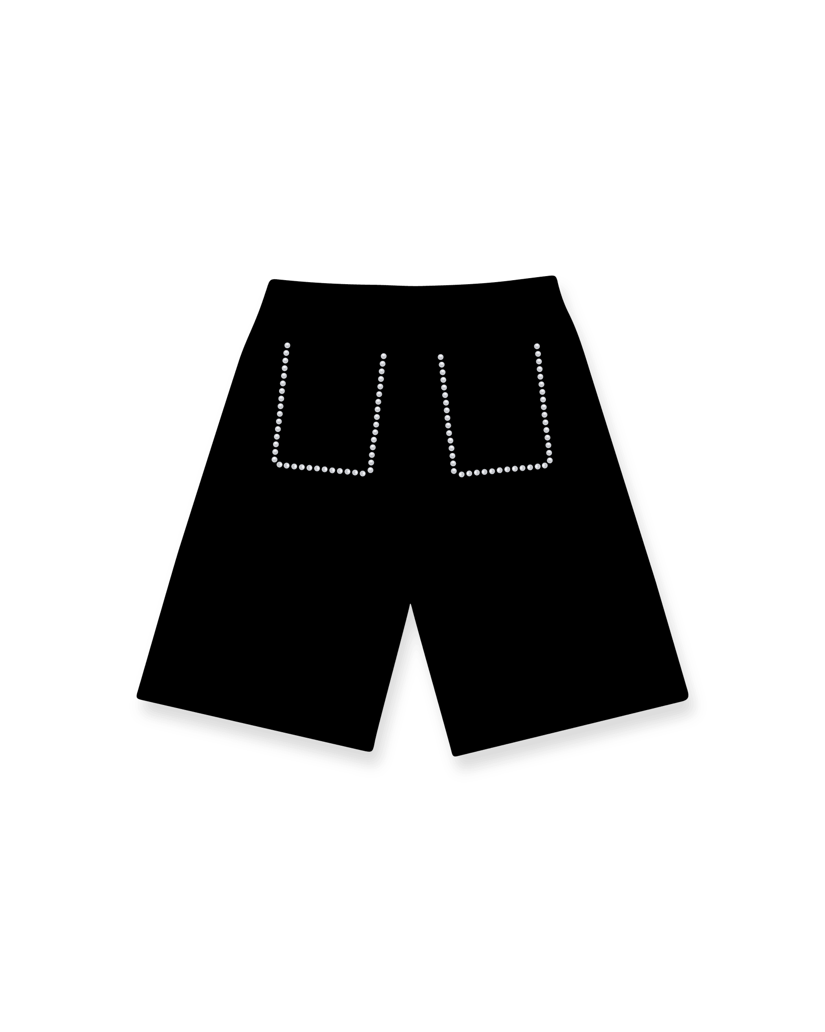 Black Pearled French Terry Shorts by Red Letters