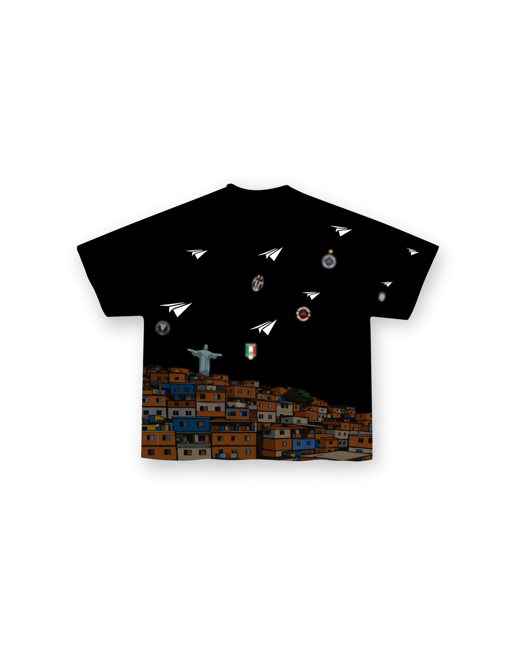 Favelas Tee - Red Letters