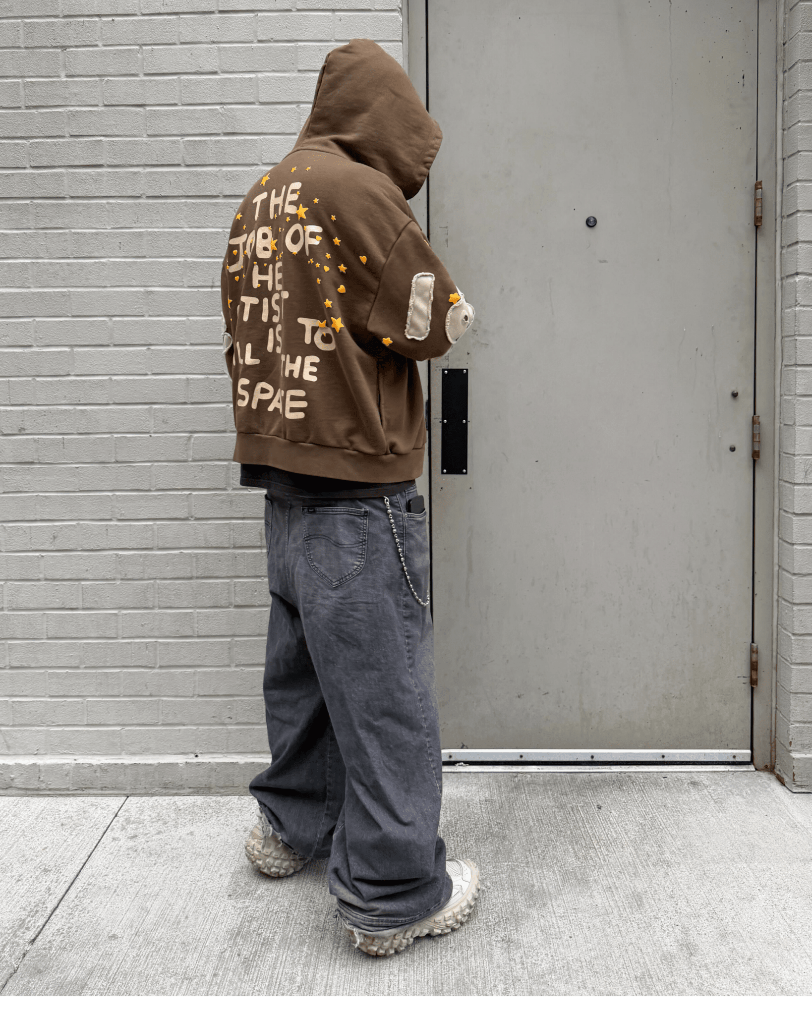Fill The Space Appliqué Scattered Zip Up by Red Letters