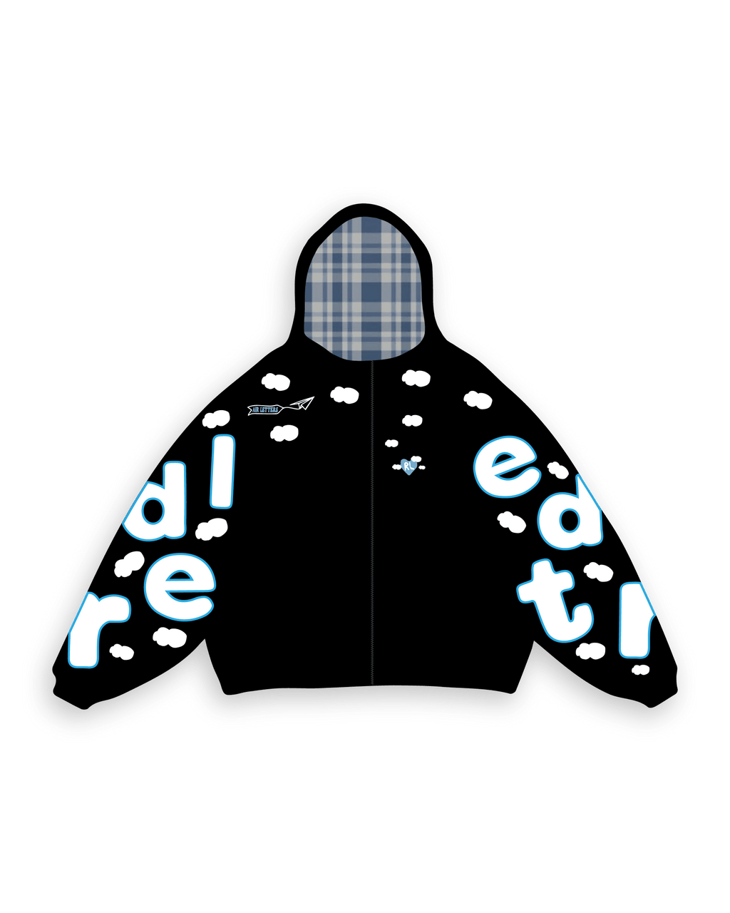 Fly Me The Moon Scattered Zip Up - Black by Red Letters