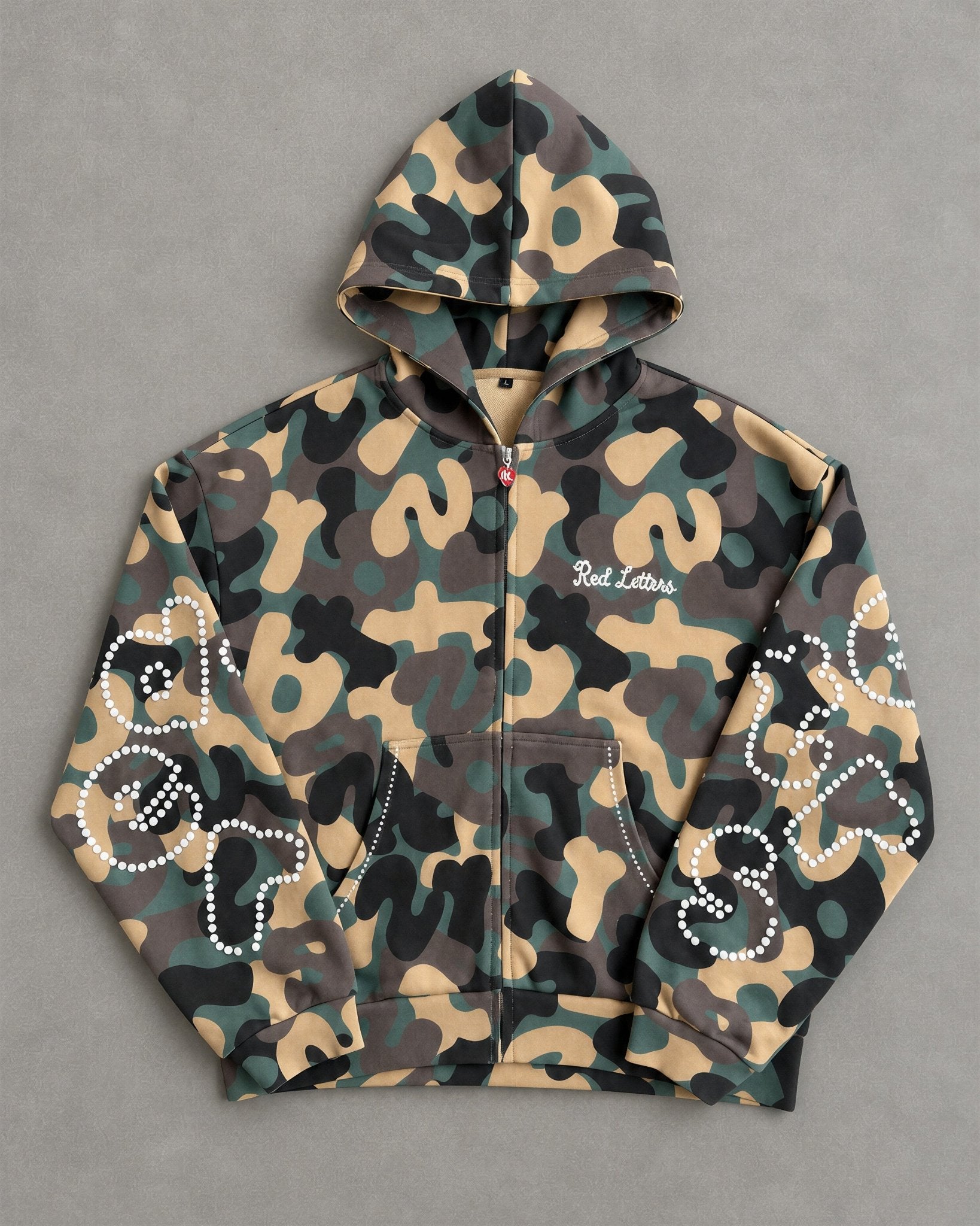Hidden Gem Scattered Zip Up - Red Letters