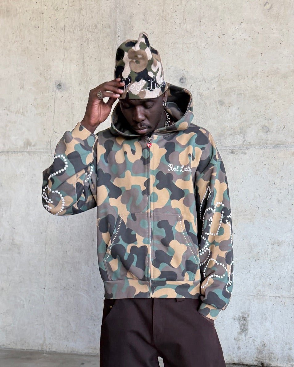 Hidden Gem Scattered Zip Up - Red Letters