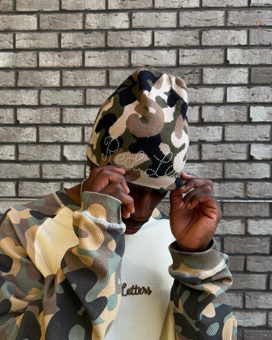 Hidden Gem Skully Beanie - Red Letters