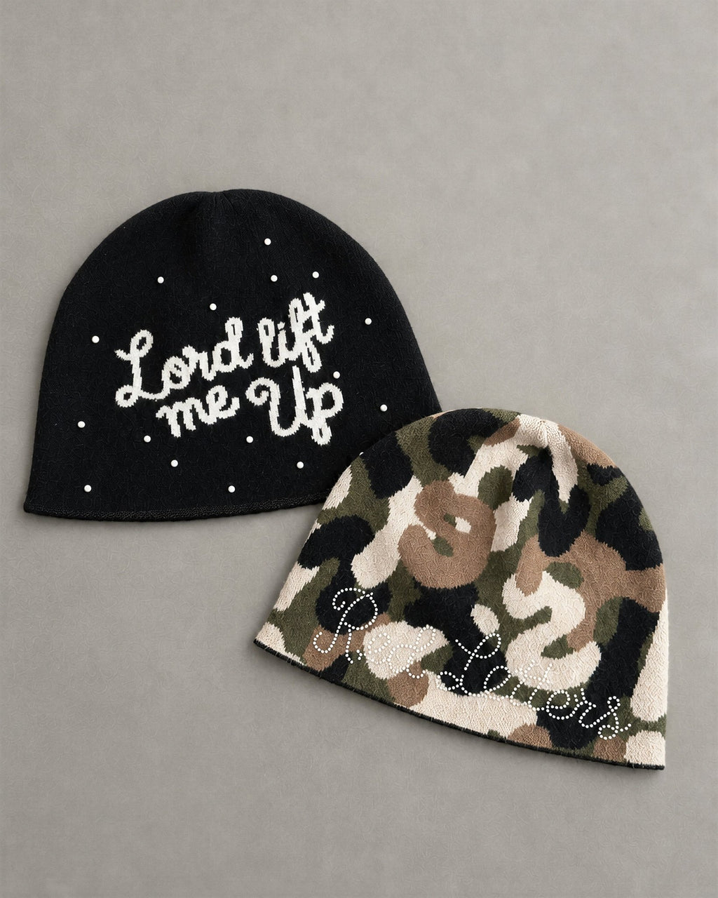 Hidden Gem Skully Beanie - Red Letters