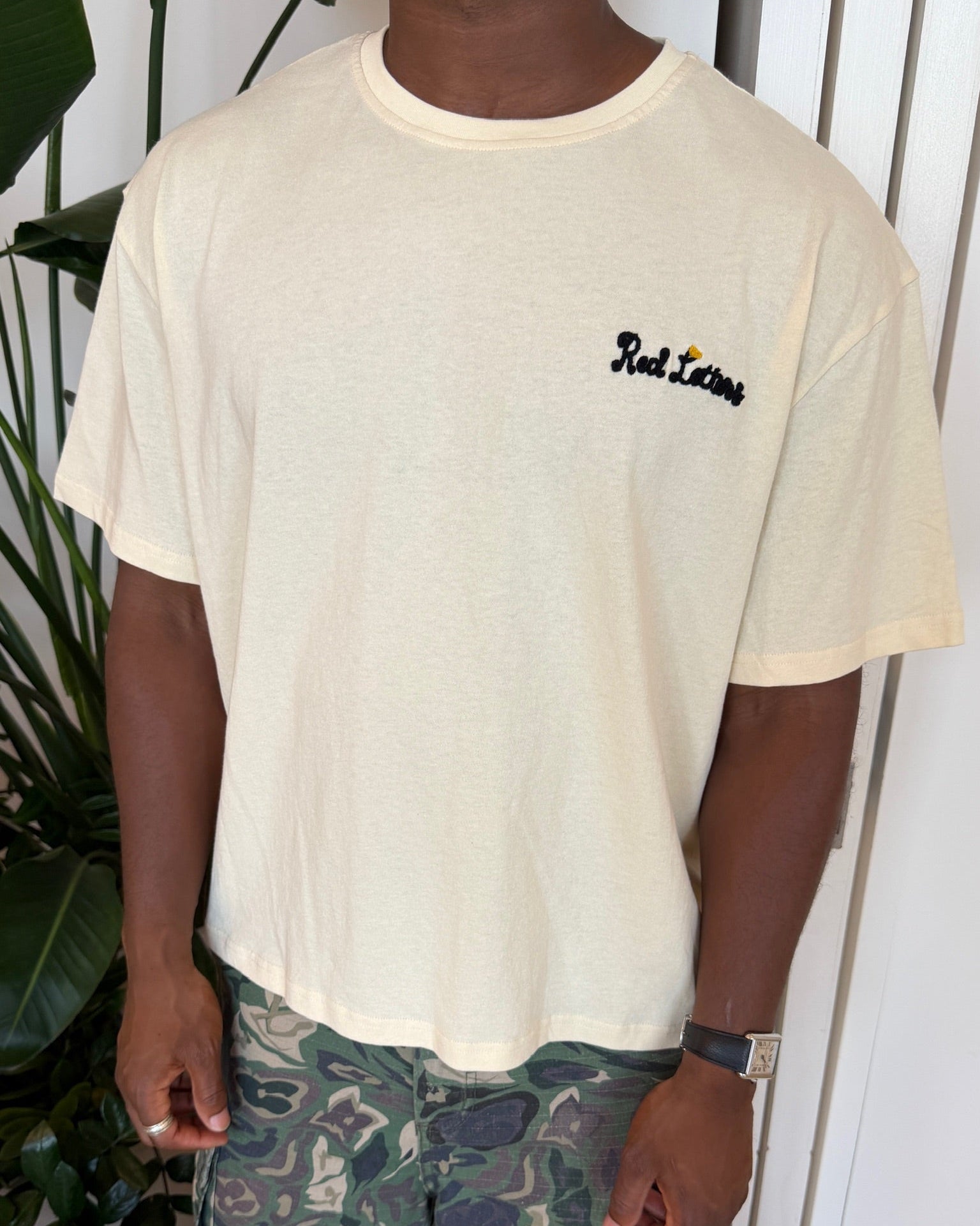 Lord Lift Me Up Rope Tee - Off White - Red Letters