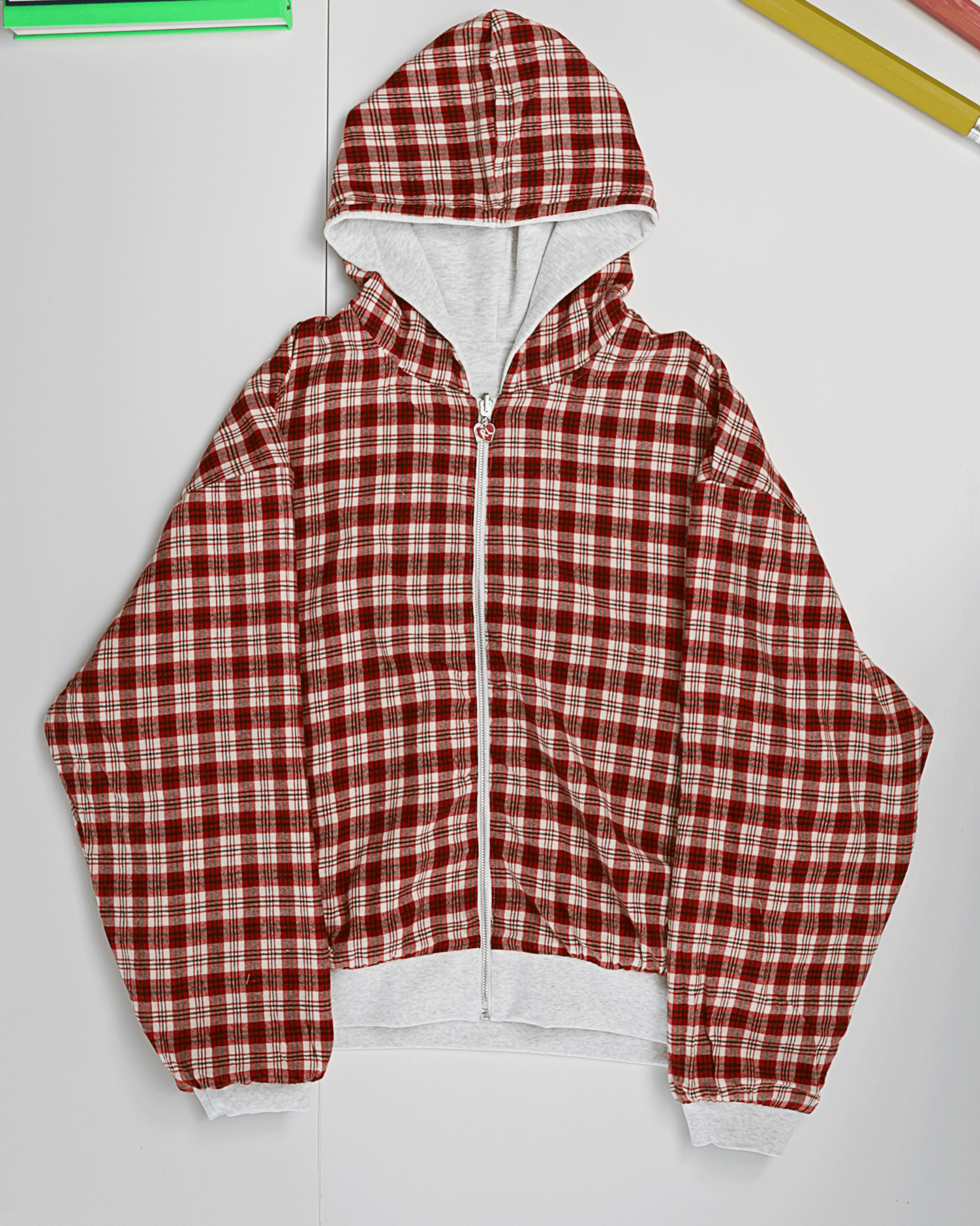 Love Letters Scattered Zip Up - Red Letters