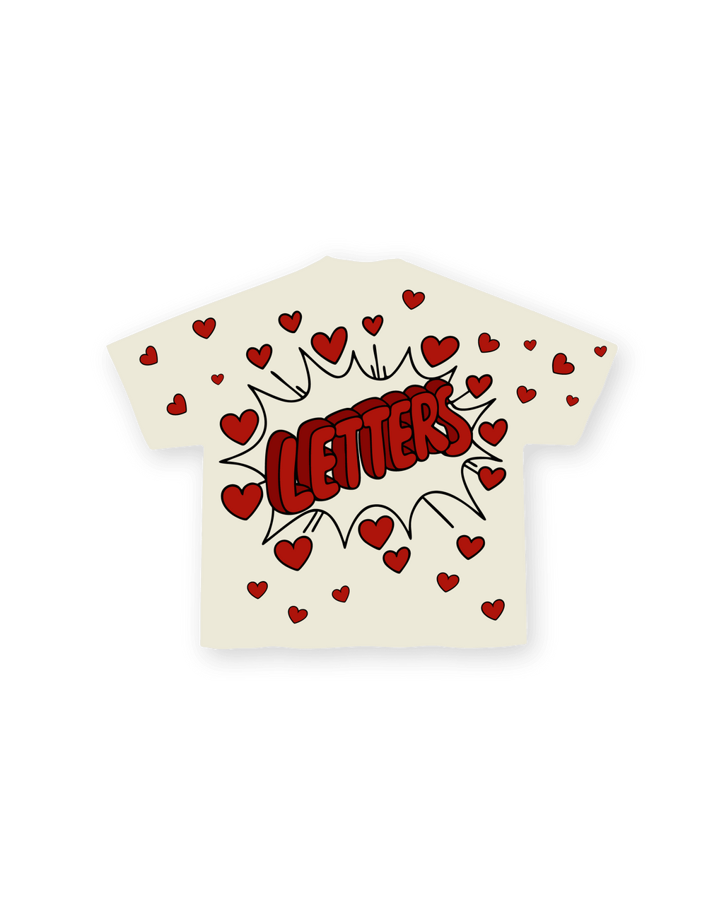 Love Letters Tee - Red Letters