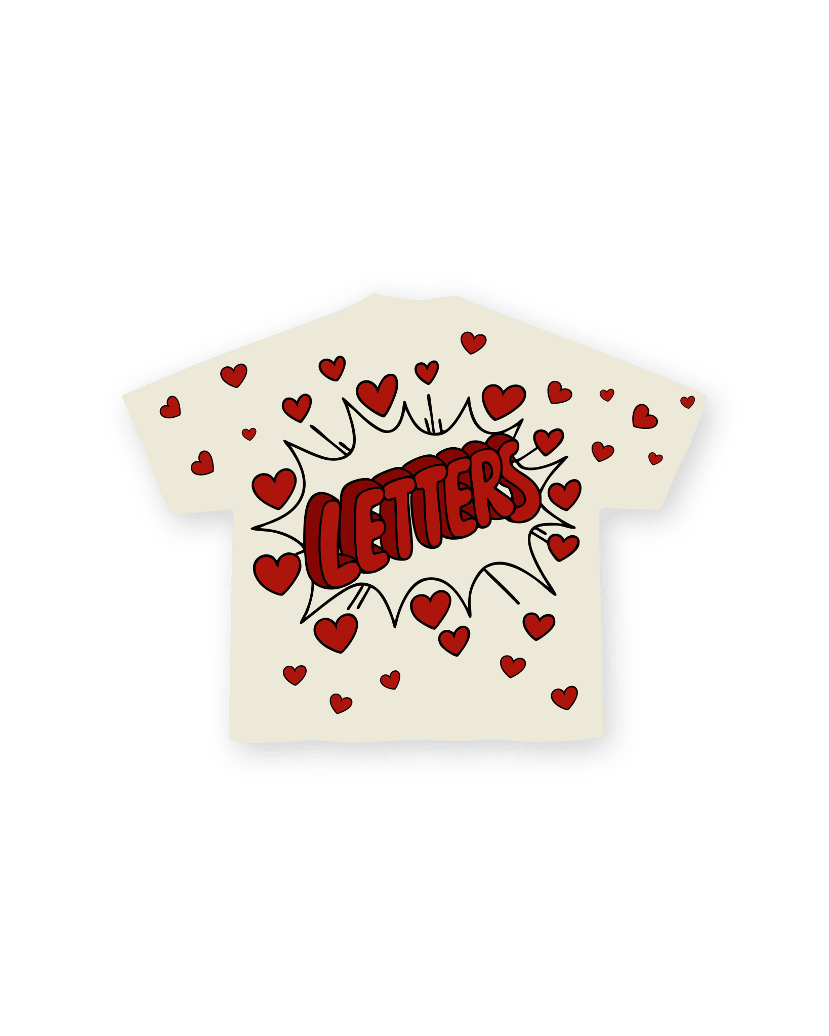 Love Letters Tee - Red Letters