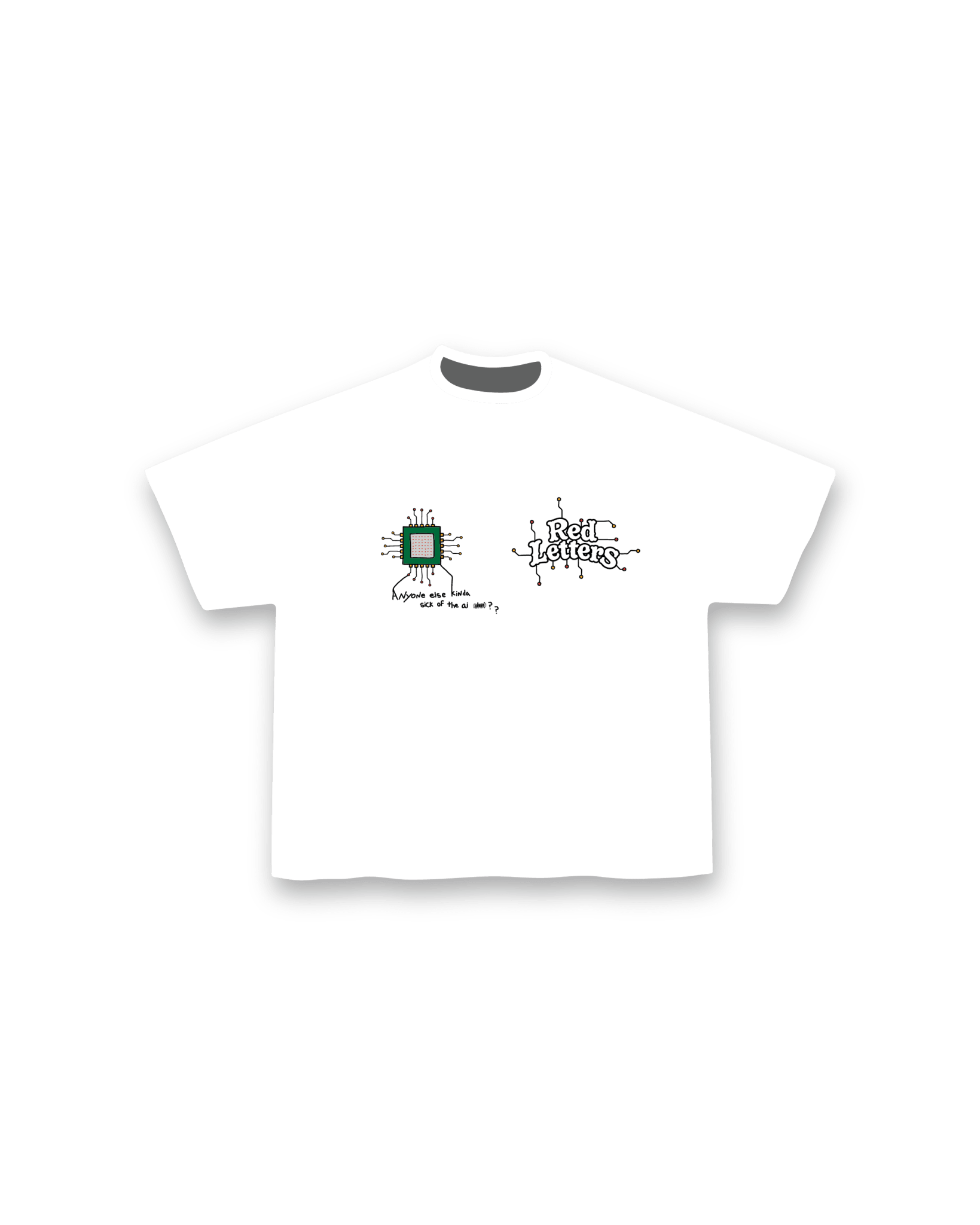 Not AI Tee - Red Letters