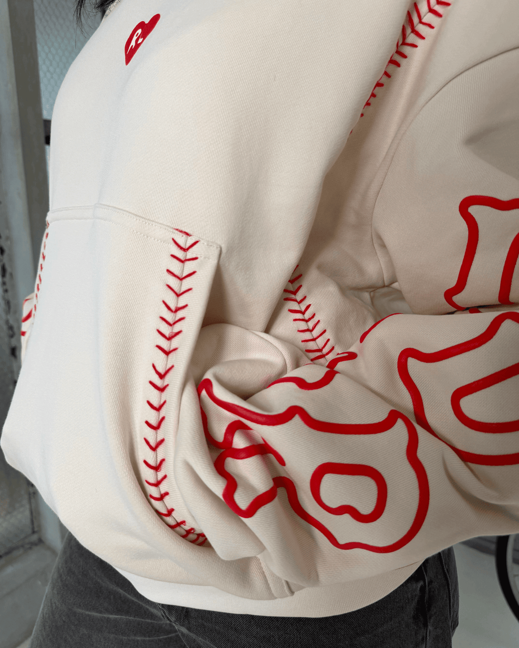 Red Stitches Scattered Hoodie by Red Letters