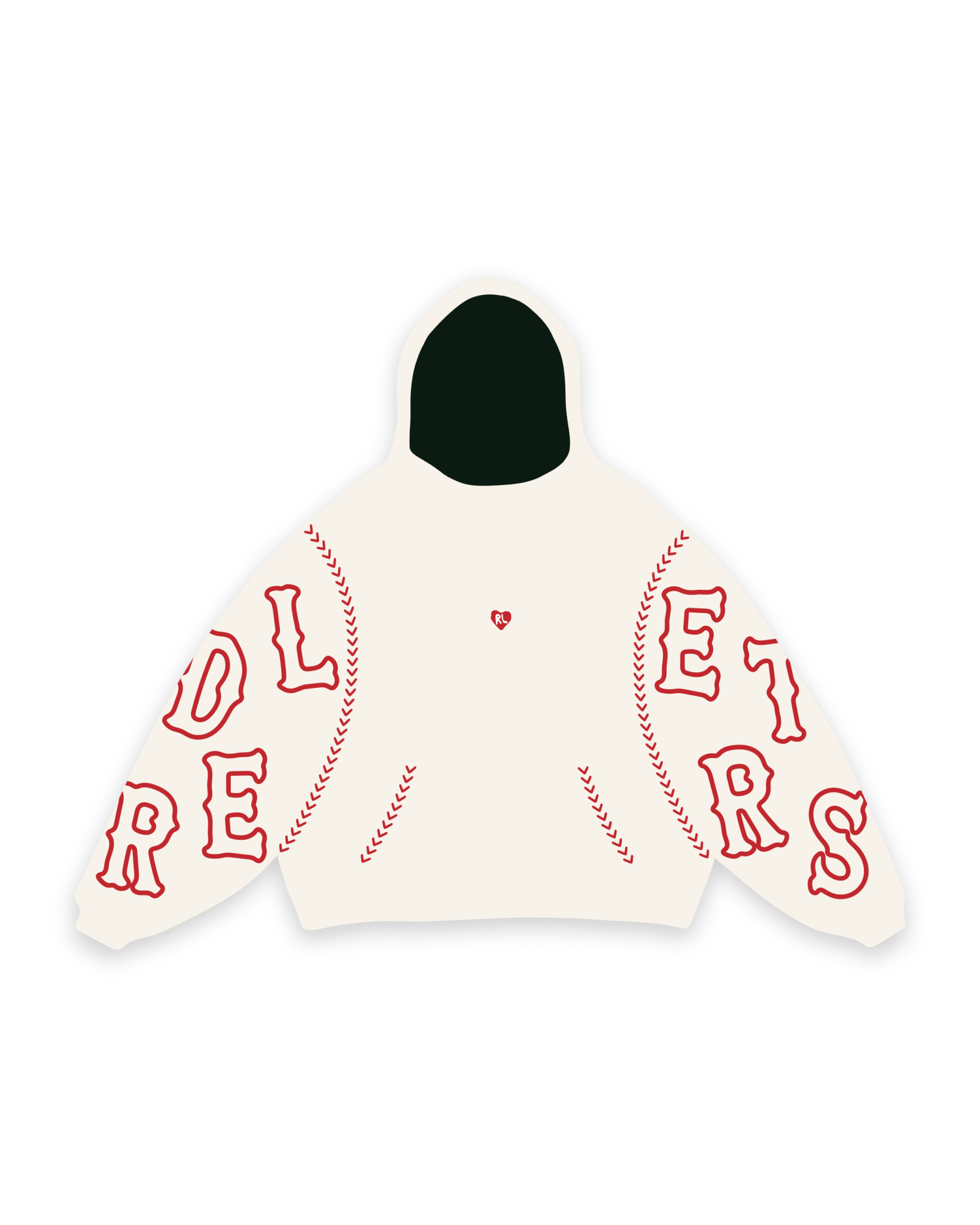 Red Stitches Scattered Hoodie by Red Letters