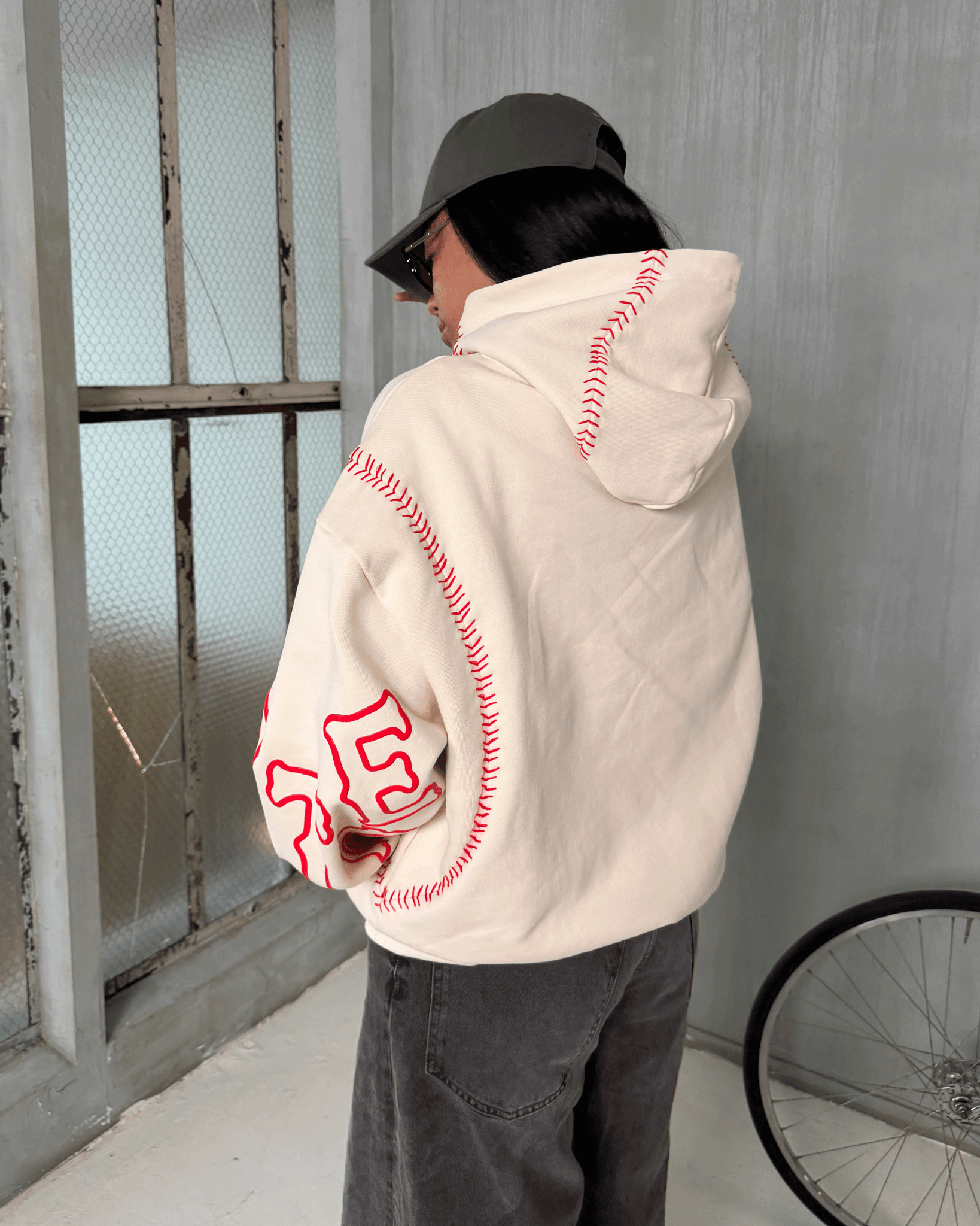 Red Stitches Scattered Hoodie by Red Letters
