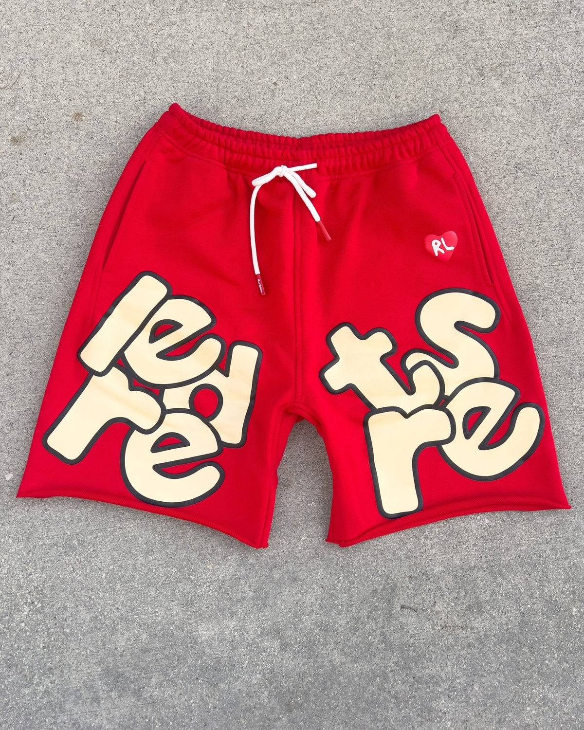 Scattered Sweat Shorts - Red by Red Letters