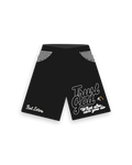 Trust God French Terry Shorts - Black - Red Letters
