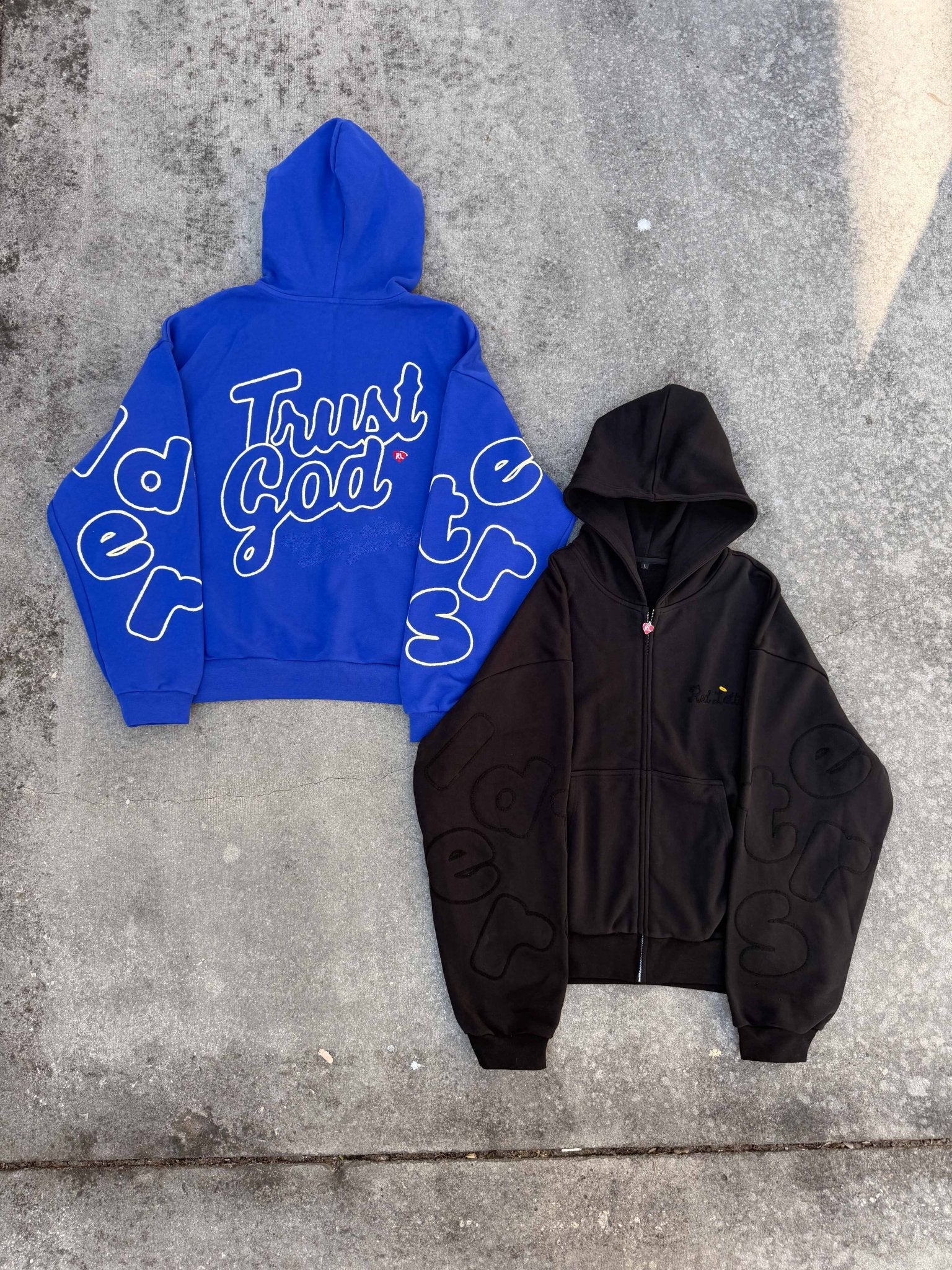 Trust God Scattered Stitch Zip Up - Royal by Red Letters