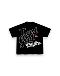 Trust God Tee - Black - Red Letters